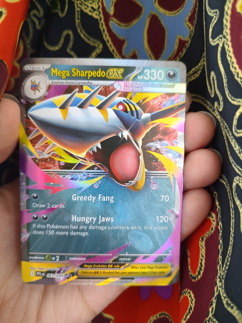 Pokemon Mega Sharpedo Holo Foil Card - RARE